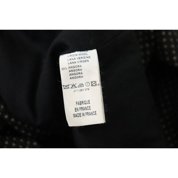 Cacharel Women’s Small Brown Tweed Duffle Coat Wool Elbow Patch Hooded Jacket - Picture 4 of 6